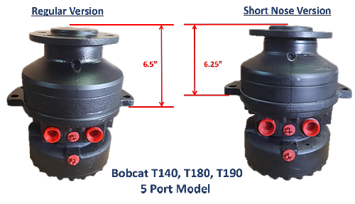 Bobcat T140 T180 T190 - 5 port model - regular vs short nose